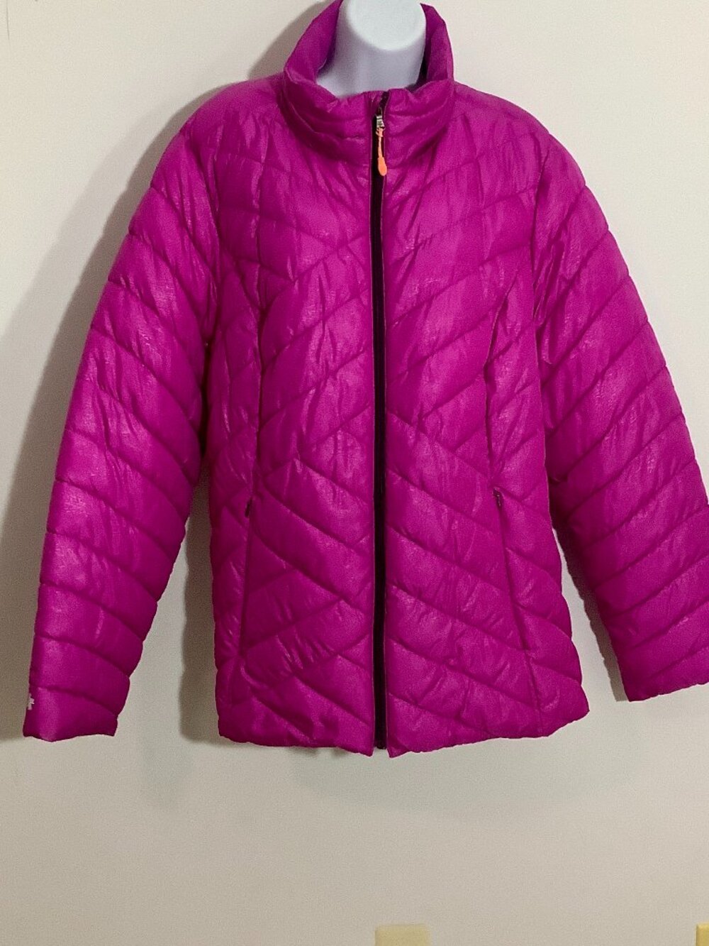 Tek Gear Womens Jacket Pink Sparkle Warm Tek 1X Colorful Eye Catching ( no hood)